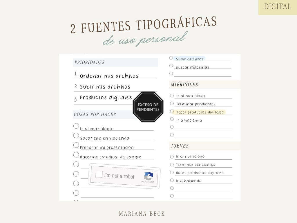 2 fuentes tipográficas