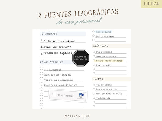 2 fuentes tipográficas